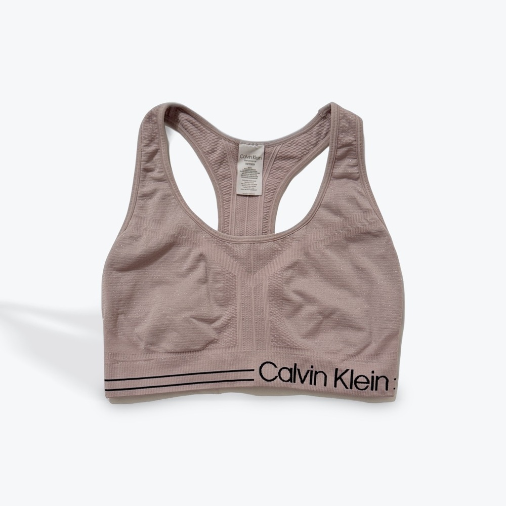 Calvin Klein Dusty Pink Racerback Sports Bra Size XS - Picture 3 of 4